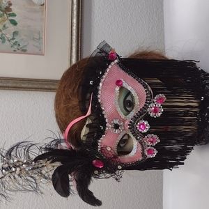 Halloween Face Mask with Rhinestones